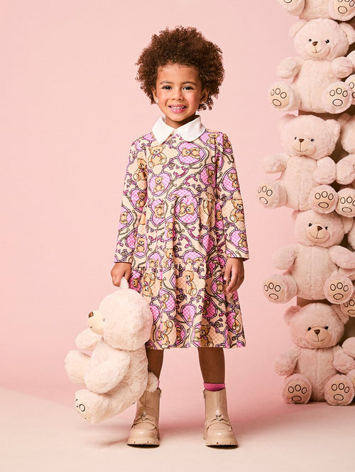 Children's Girl's Long Sleeve Teddy Bear Dress