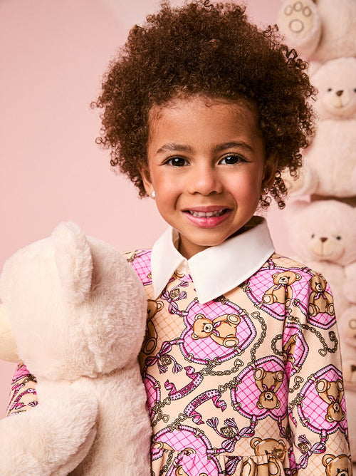 Children's Girl's Long Sleeve Teddy Bear Dress