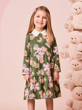 Sweet Bear Long Sleeve Children's Dress