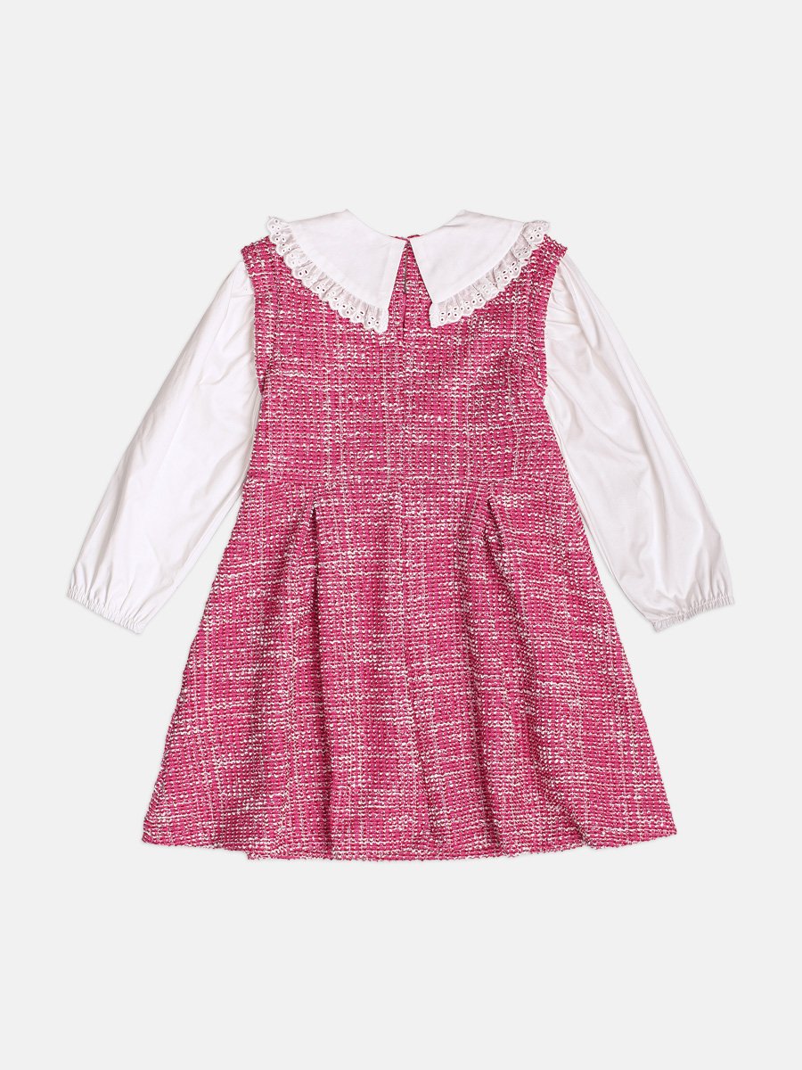 Girls Tweed Dress with Collar