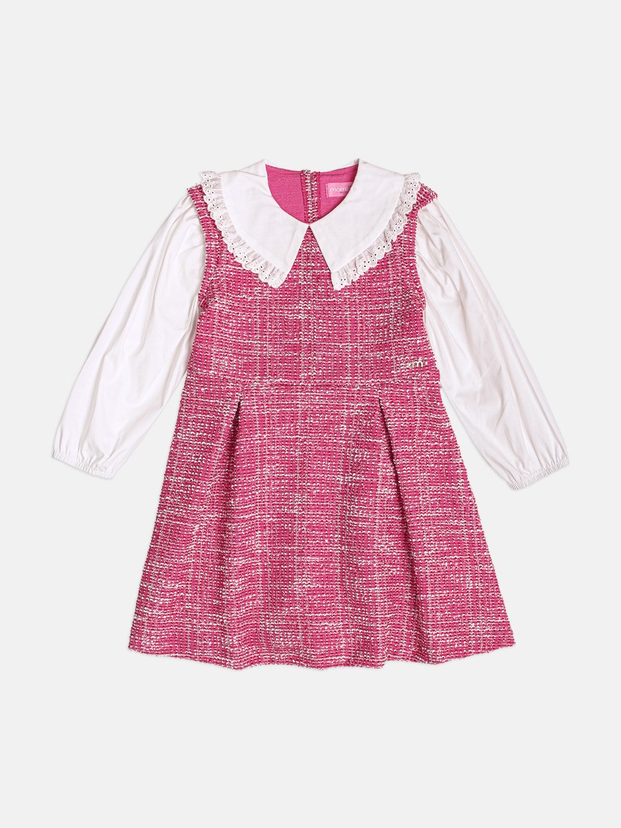 Girls Tweed Dress with Collar
