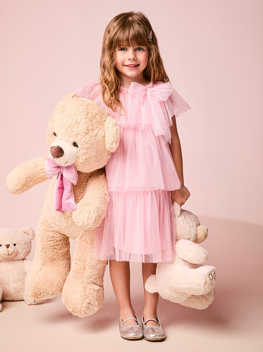 Girls Tulle Dress with Ruffles