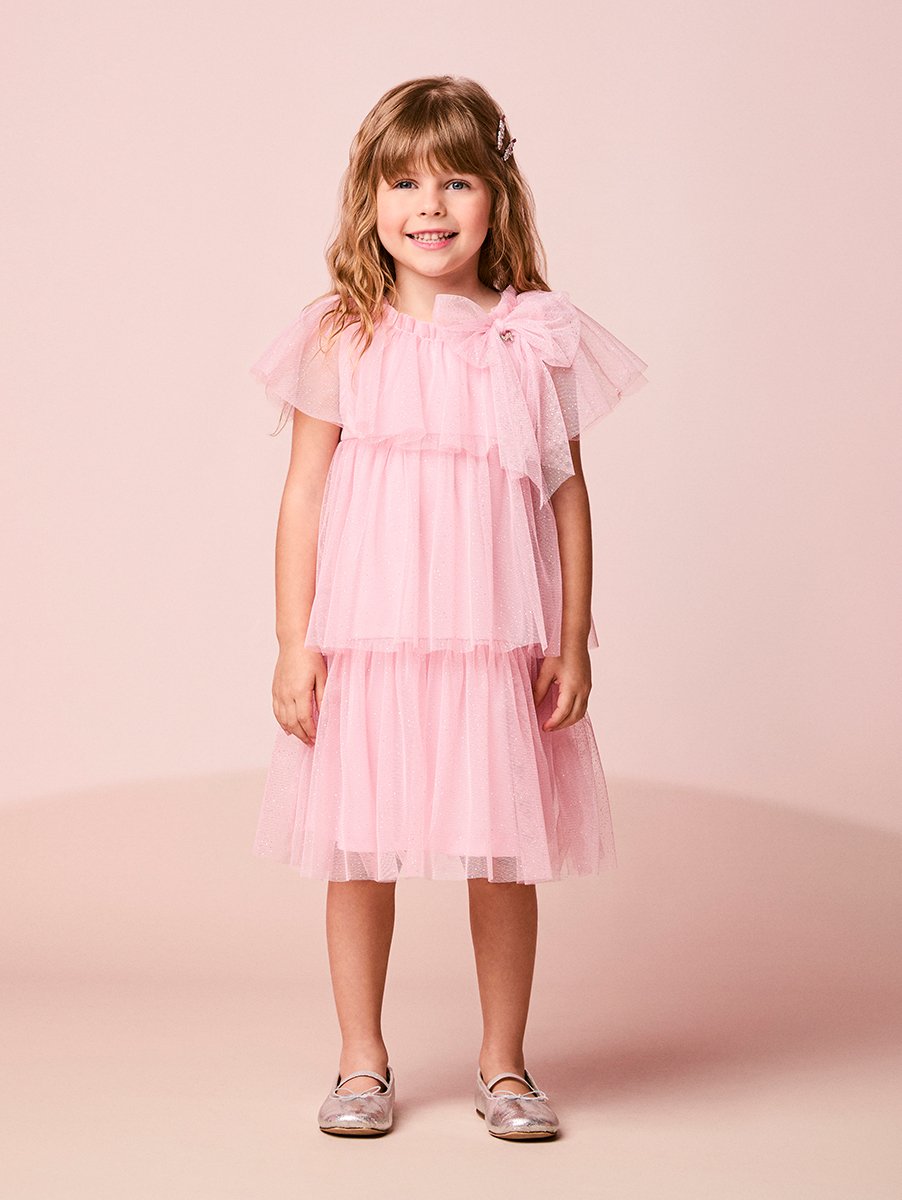 Girls Tulle Dress with Ruffles