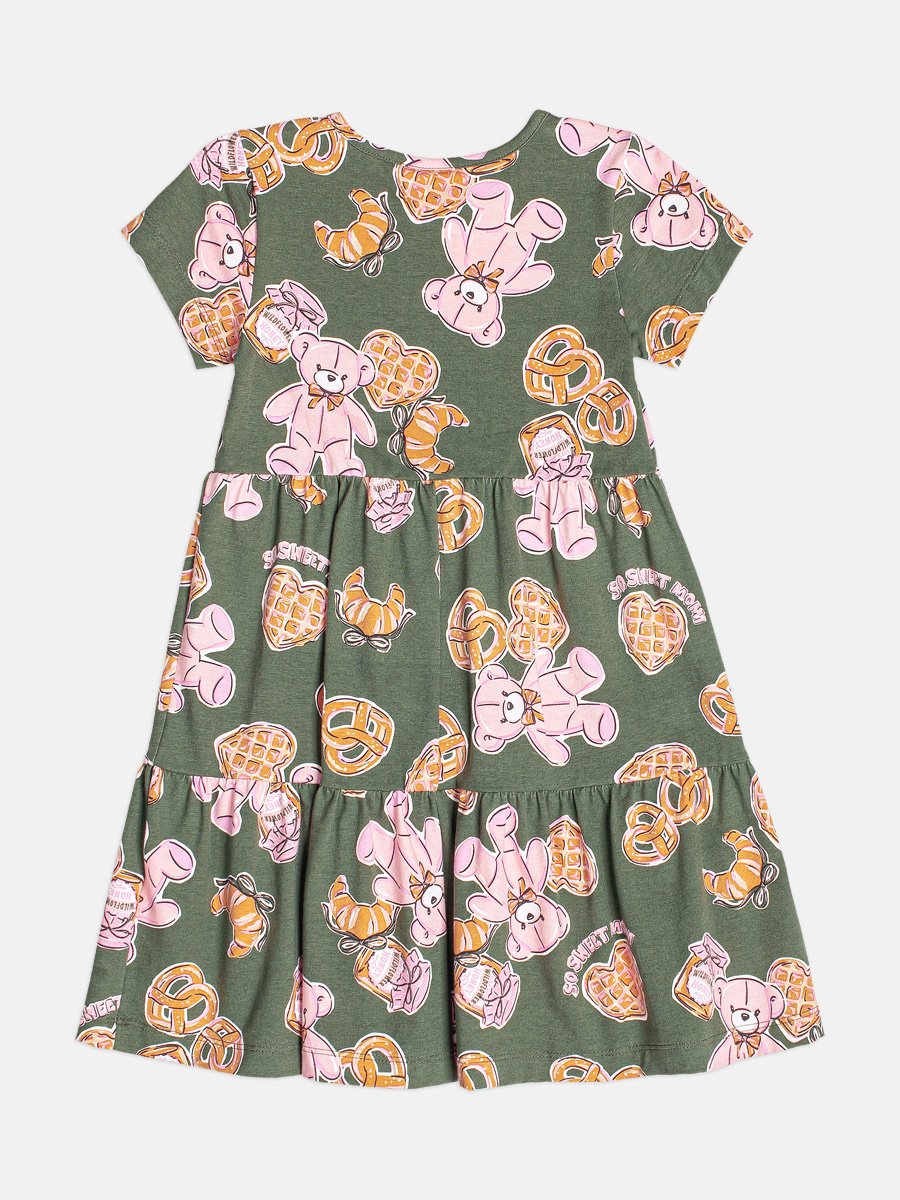 Sweet Bear Children's Girl's Short Sleeve Dress