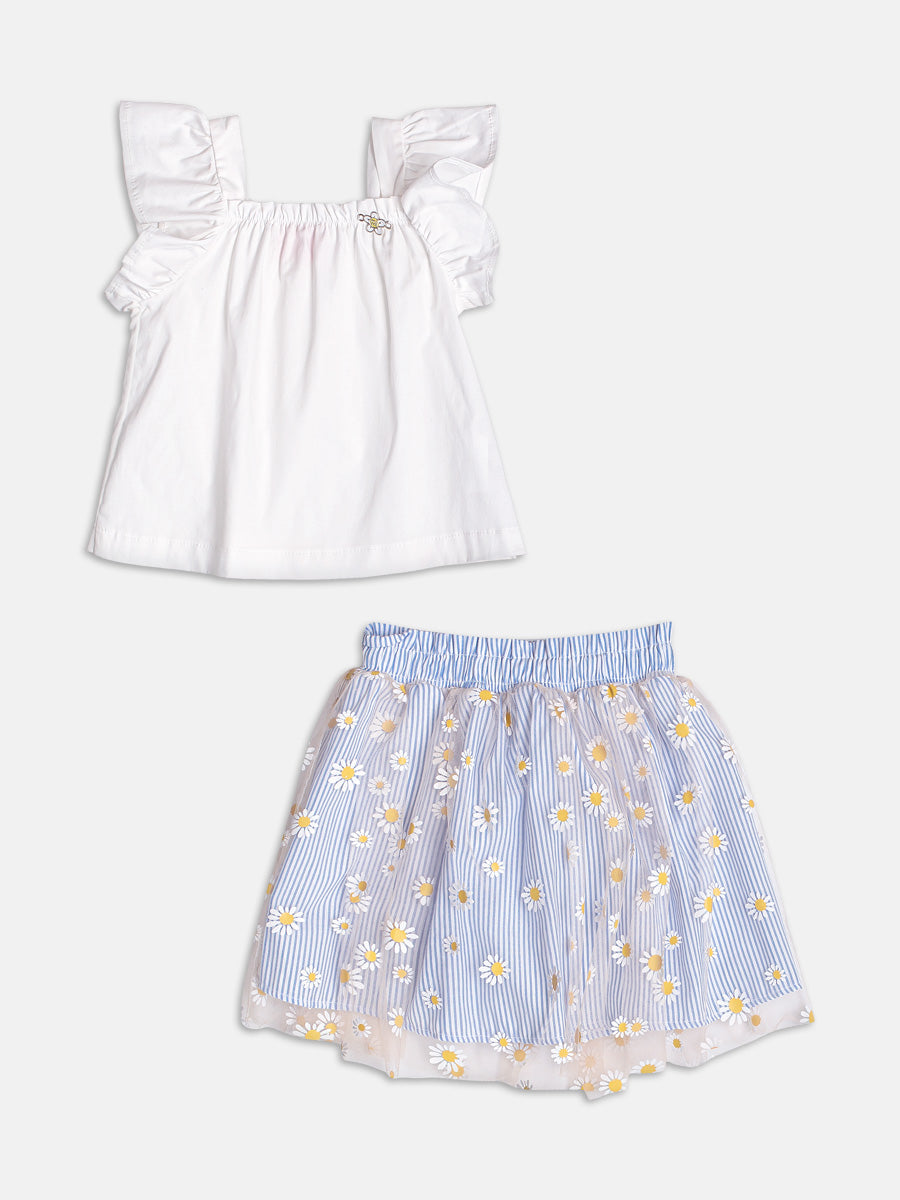 Off Set in Floral Tulle