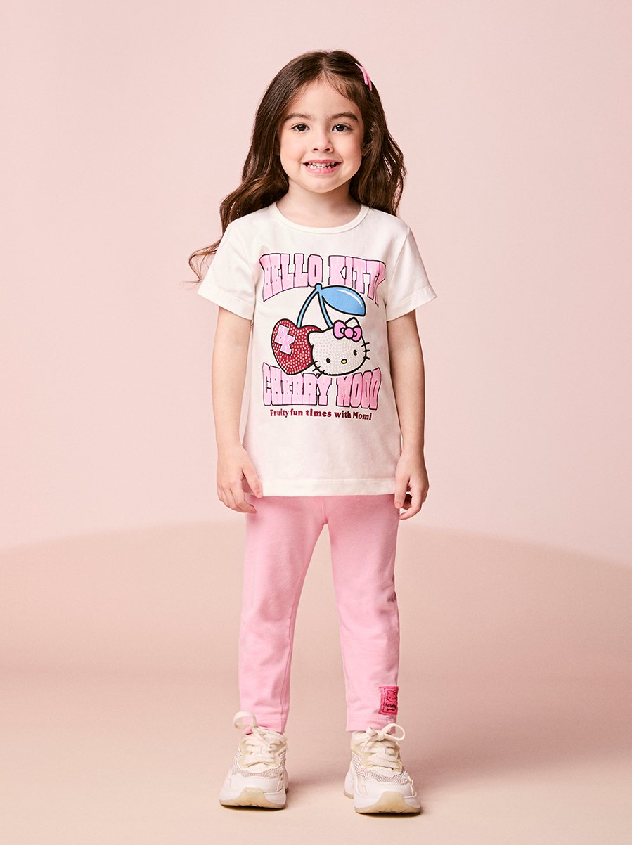 Hello Kitty Short Sleeve Children's Set with Rhinestones