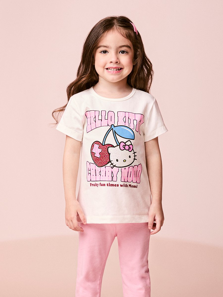 Hello Kitty Short Sleeve Children's Set with Rhinestones