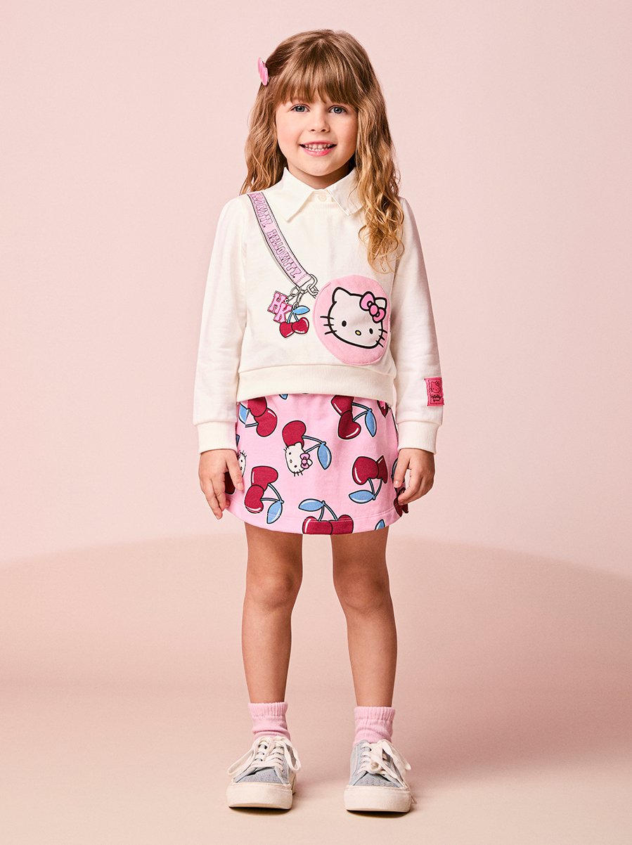 Children's Set, Girl's Sweatshirt with Hello Kitty Bag
