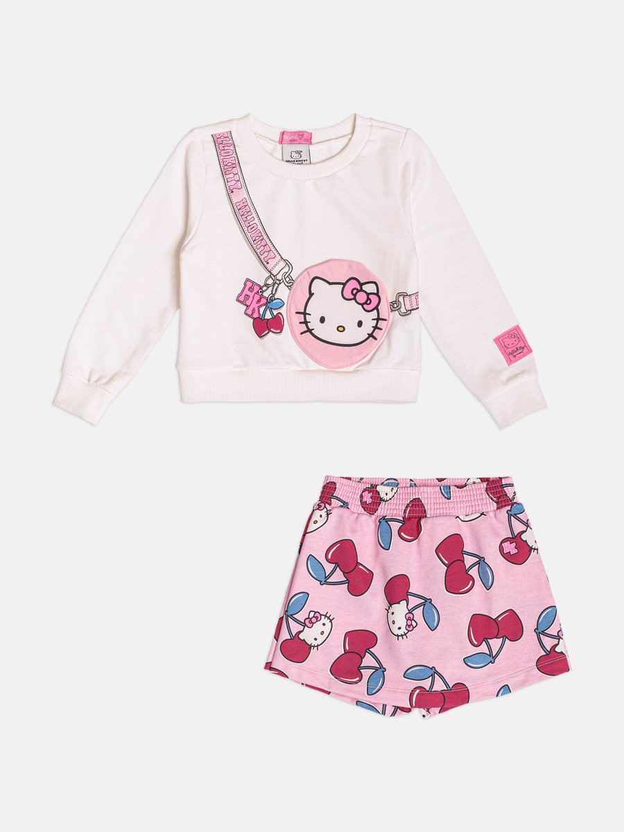 Children's Set, Girl's Sweatshirt with Hello Kitty Bag