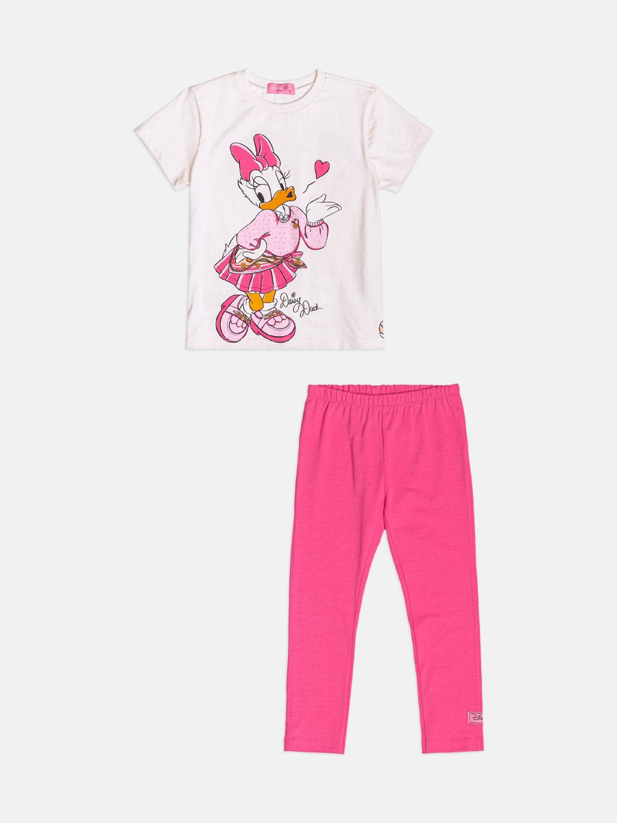 Momi Girls' Set – Pink Daisy Duck