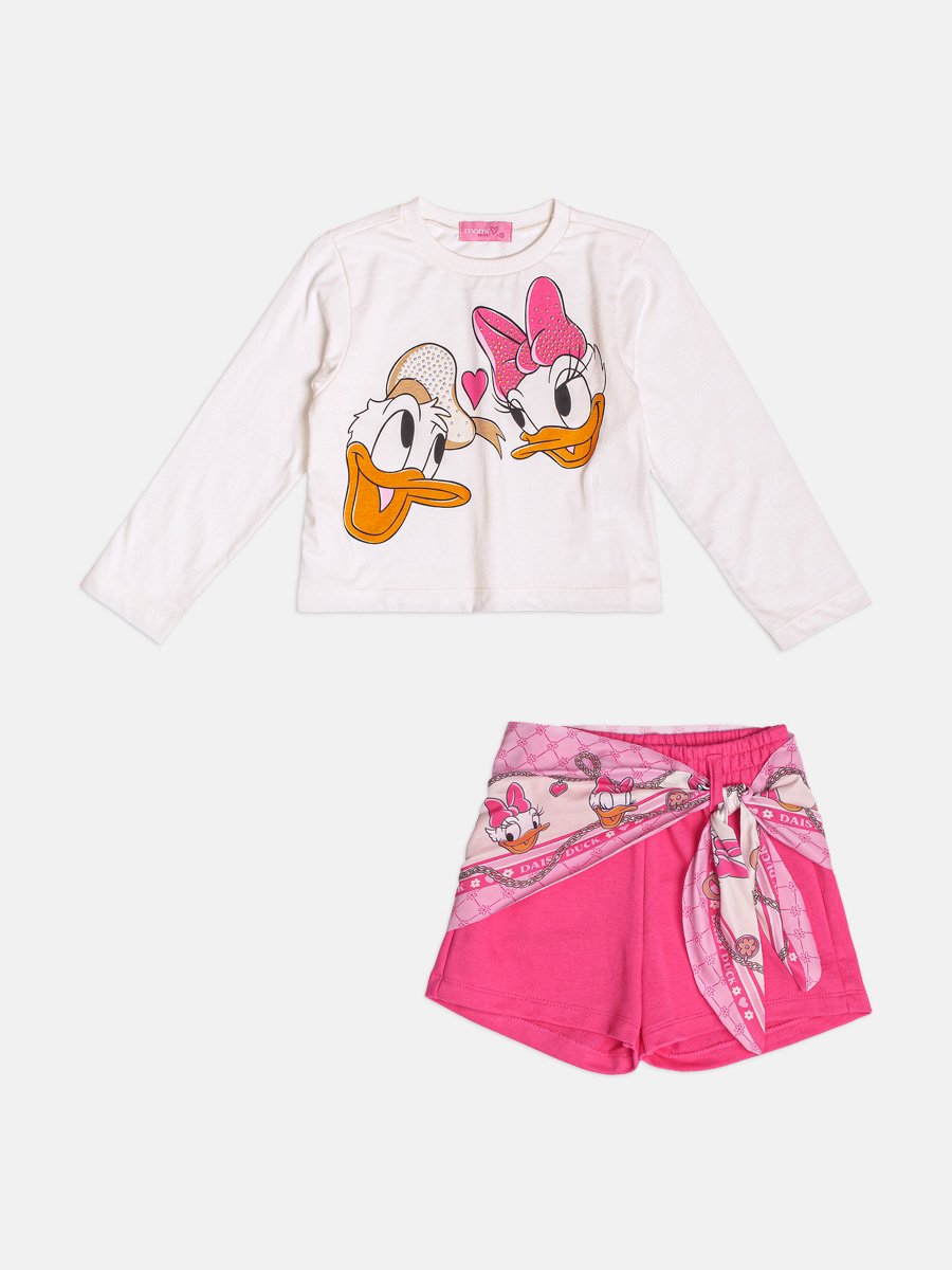Momi Girls' Set – Daisy & Donald Scarf Print Set