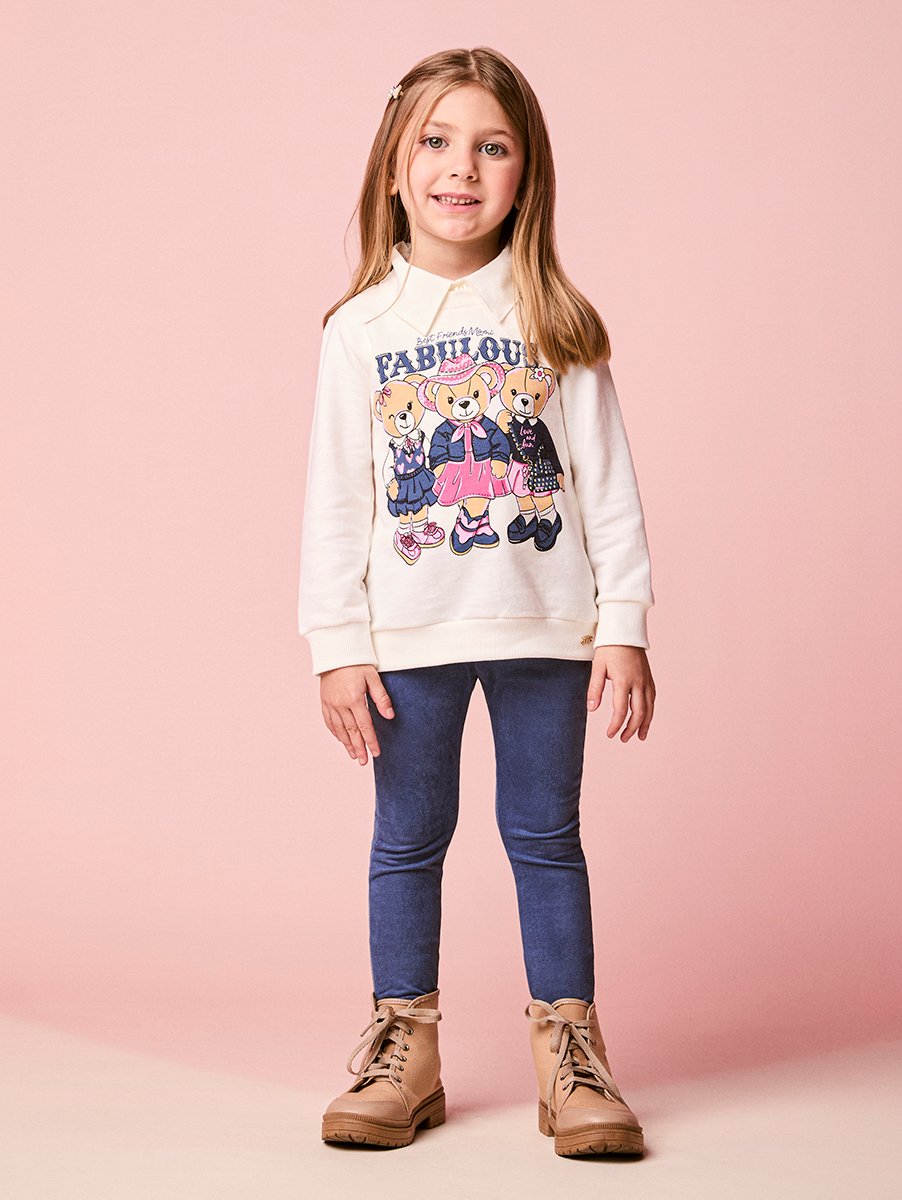 Momi Girls' Set – Fleece Ursinhas