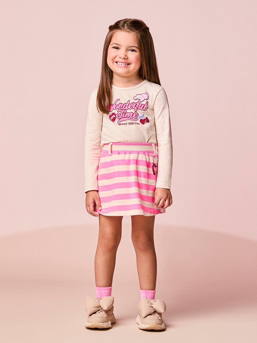 Children's Girl's Long Sleeve Cherry Striped Set