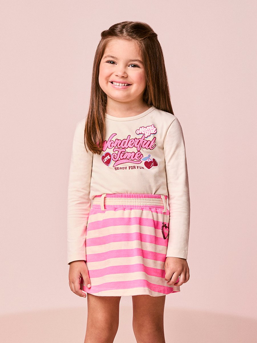 Children's Girl's Long Sleeve Cherry Striped Set