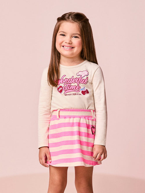Children's Girl's Long Sleeve Cherry Striped Set