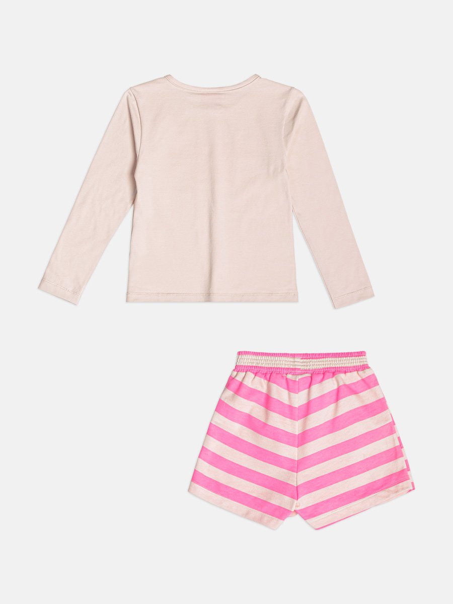 Children's Girl's Long Sleeve Cherry Striped Set