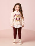 Girls Teddy Bear Sweatsuit Set with Ruffle