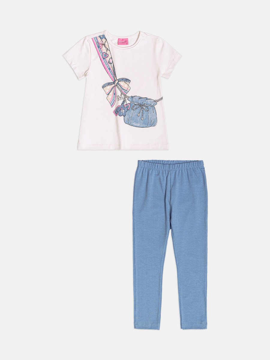 Children's Girl Set with Bag Print