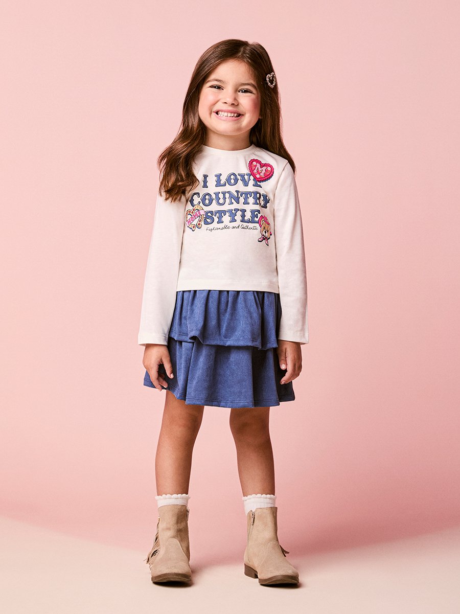 Momi Girls' Set – Country Little Bear Set with Ruffles