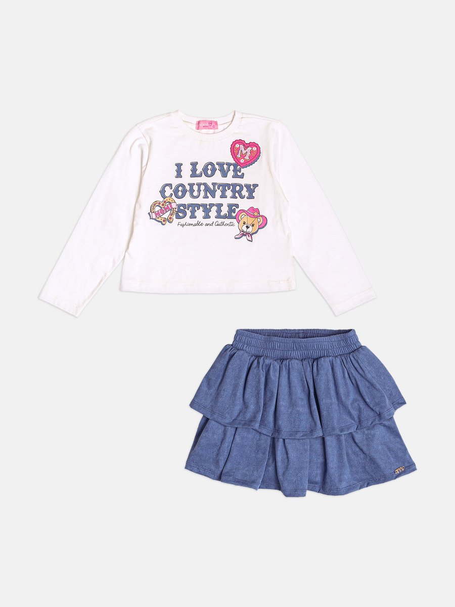Momi Girls' Set – Country Little Bear Set with Ruffles