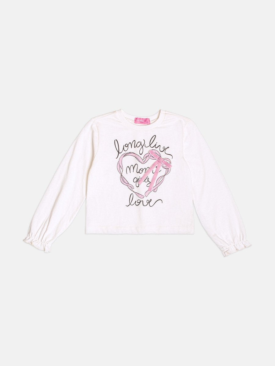 Momi Girls' Set – Long Sleeve in Plush with Little Bow