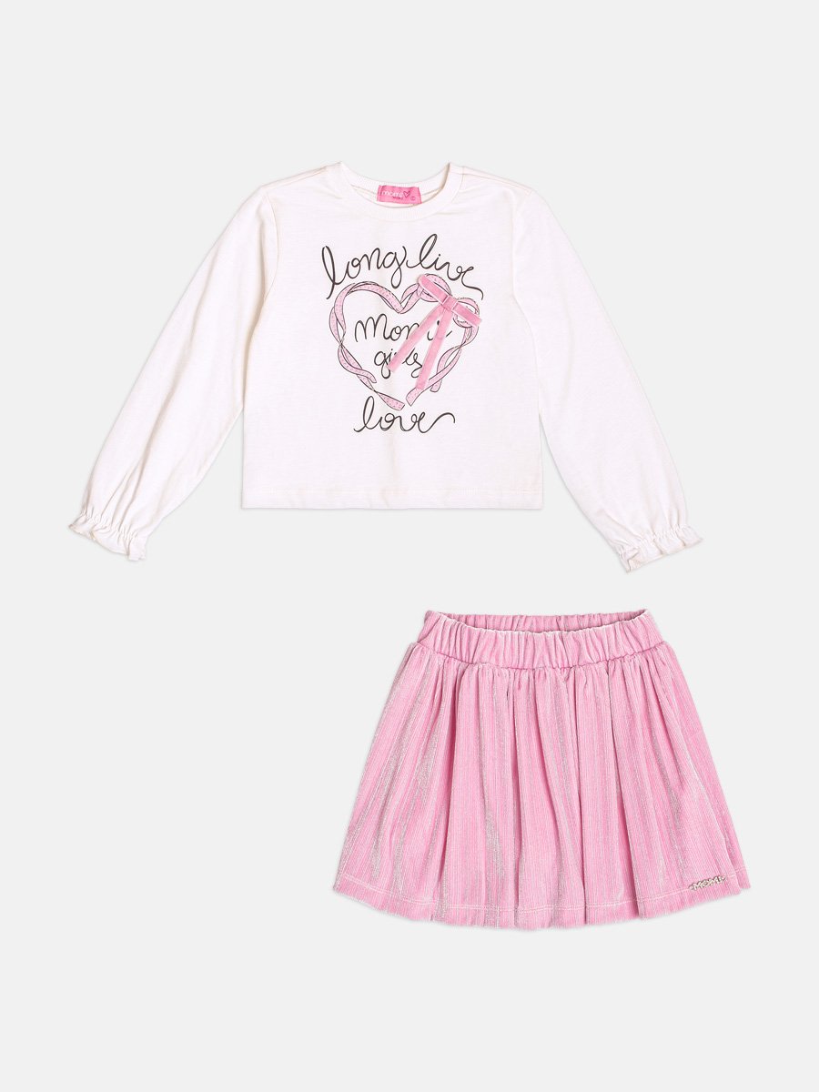 Momi Girls' Set – Long Sleeve in Plush with Little Bow