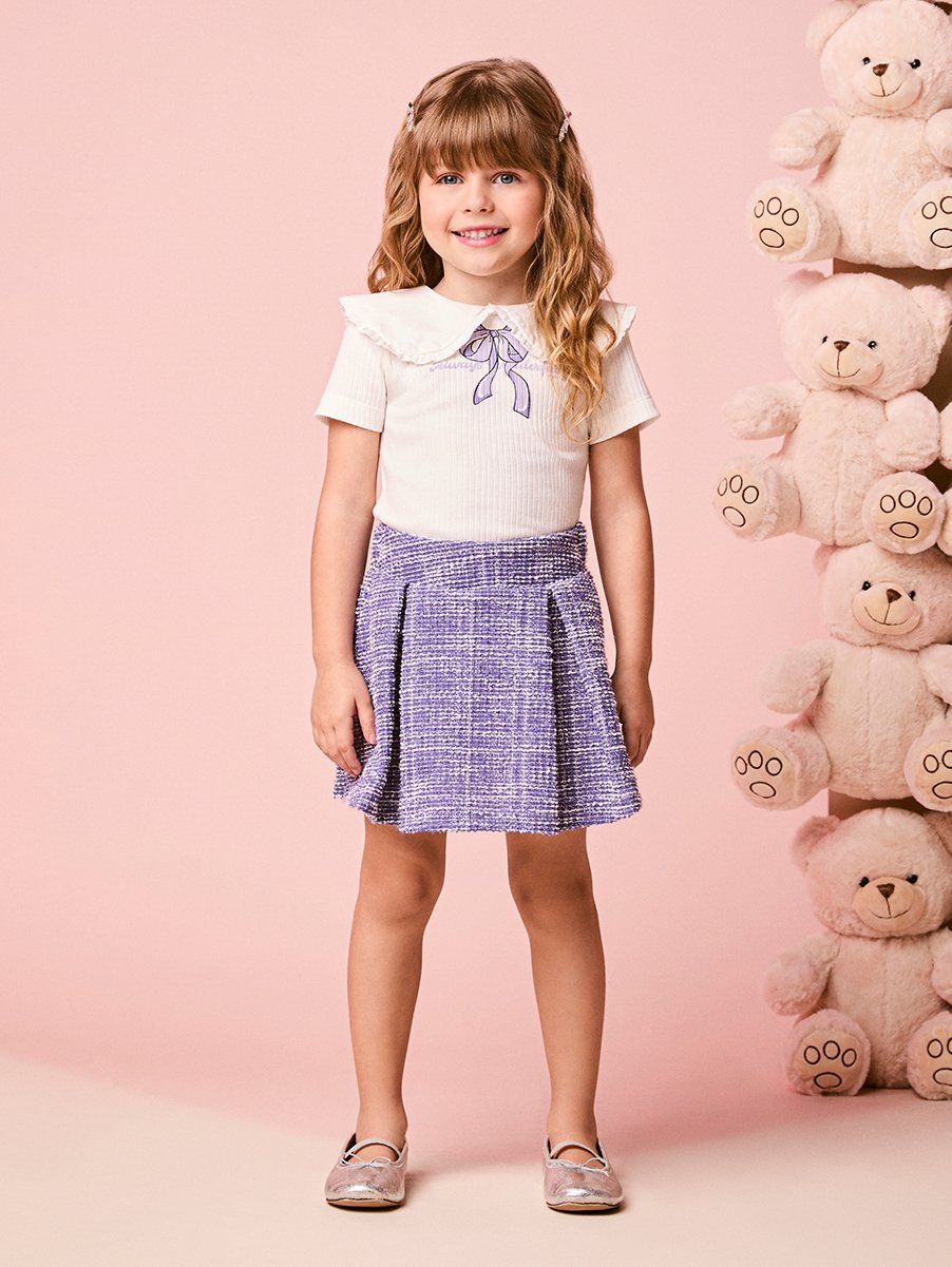 Momi Girls' Set – Tweed with Collar