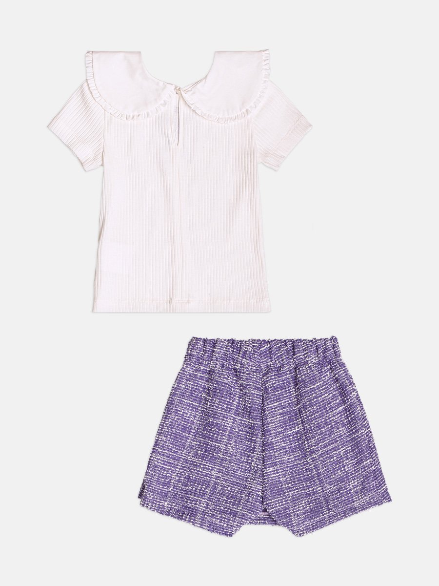 Momi Girls' Set – Tweed with Collar