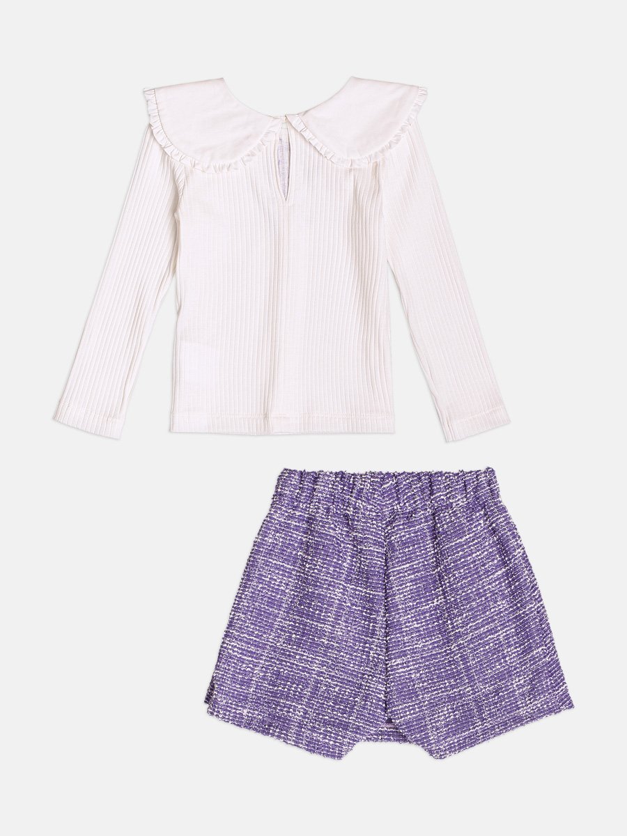 Momi Girls' Set – Long Sleeve in Tweed with Collar