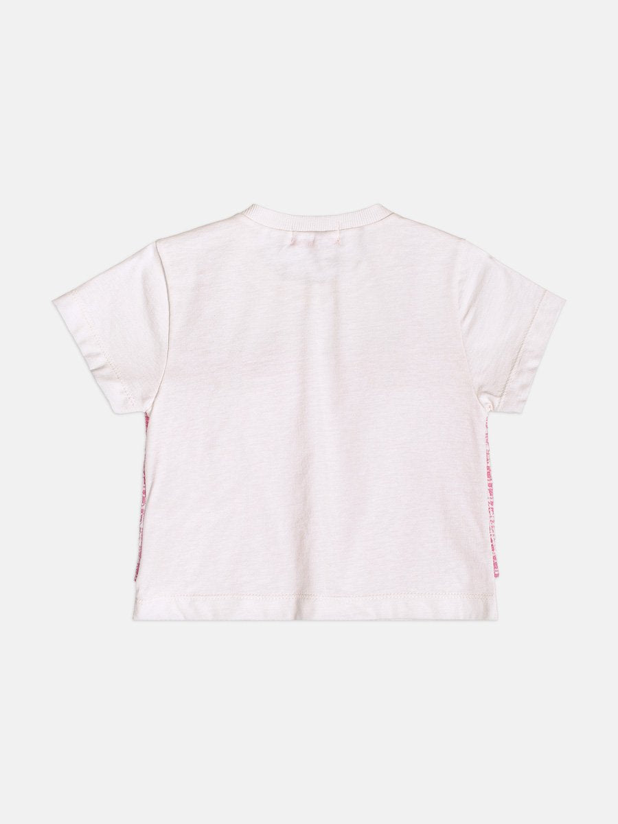 Children's Set for Girls Short Sleeve in Pink Tweed