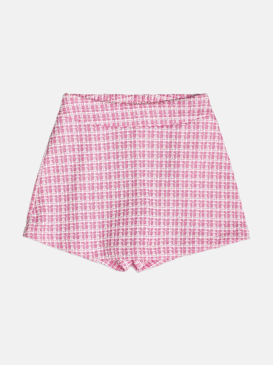 Children's Set for Girls Short Sleeve in Pink Tweed