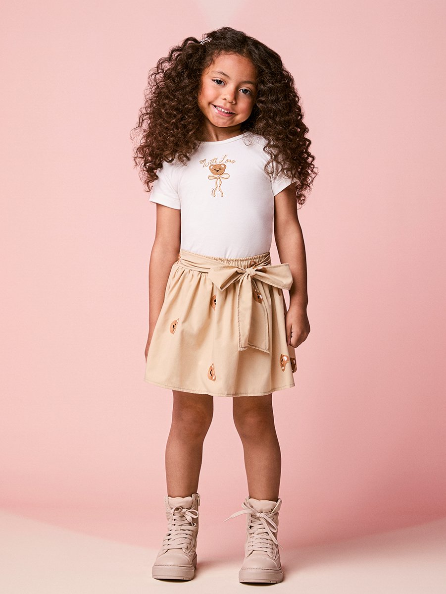 Momi Girls' Set – Little Bear Embroidery