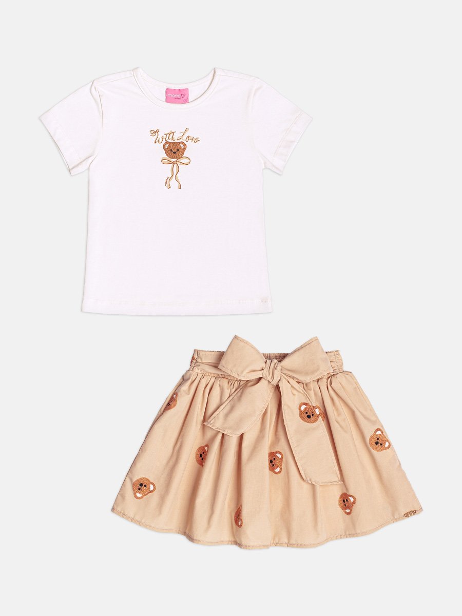 Momi Girls' Set – Little Bear Embroidery