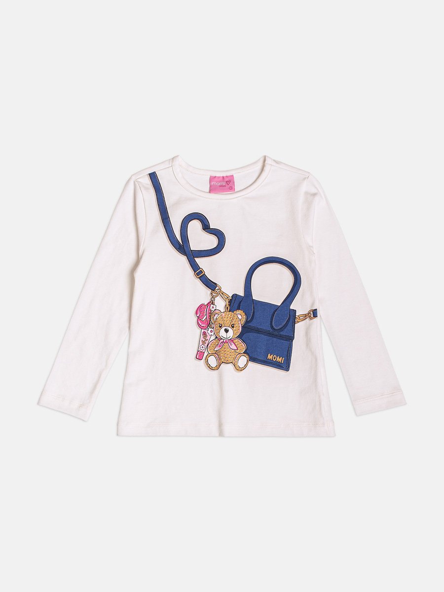 Momi Girls' Set – Long Sleeve with Bear Purse