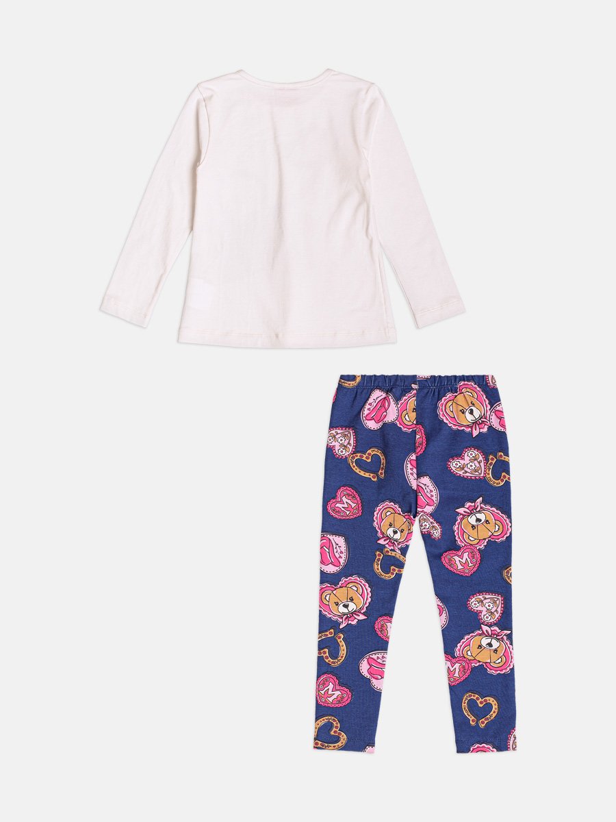 Momi Girls' Set – Long Sleeve with Bear Purse