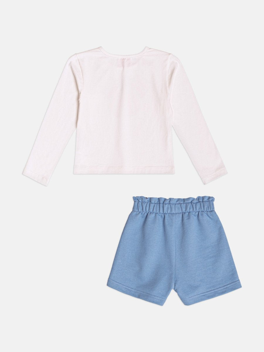 Girls Long Sleeve Set with Bow Print