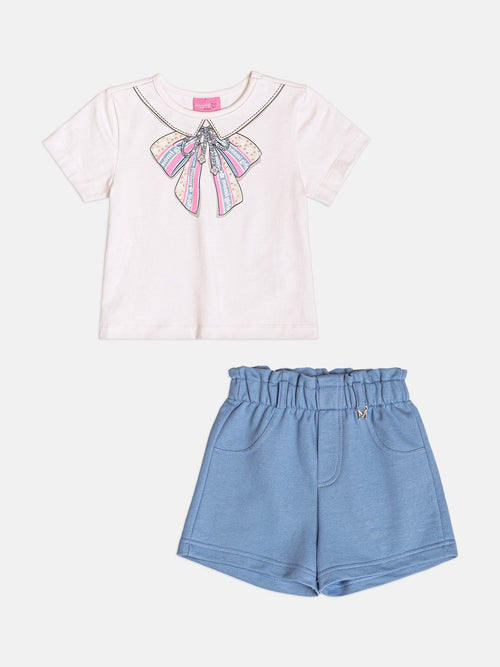 Children's Set for Girls with Bow Print