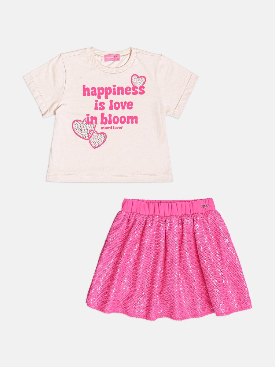 Pink Girl Children's Set of Hearts with Sequins