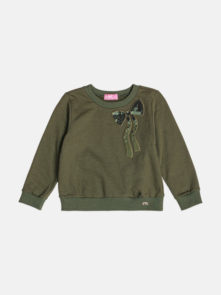 Children's Set of Sweatshirt with Sequin Bow