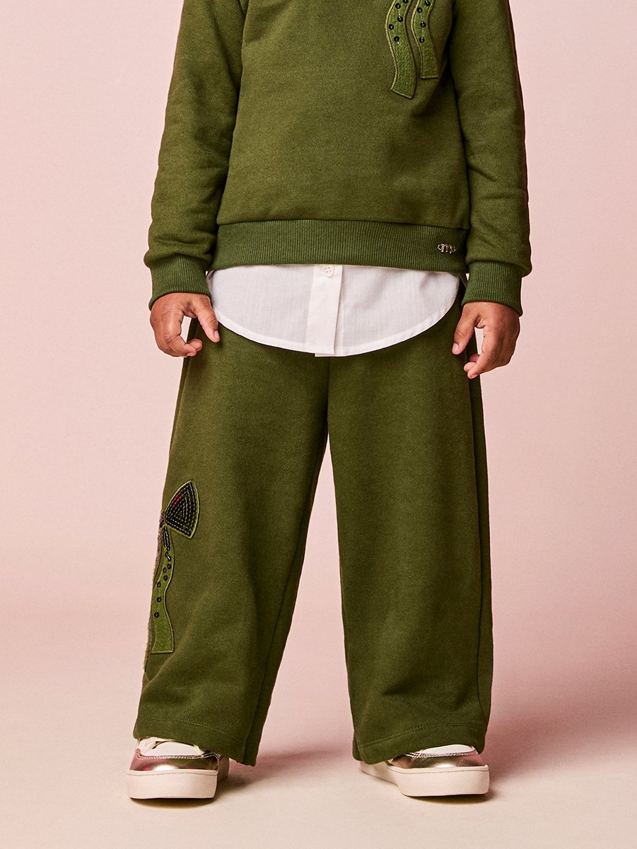 Children's Set of Sweatshirt with Sequin Bow