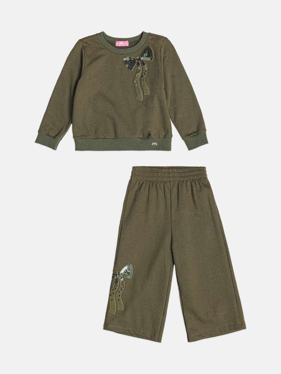 Children's Set of Sweatshirt with Sequin Bow