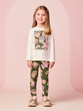 Girls Long Sleeve Sweet Bear Printed Set