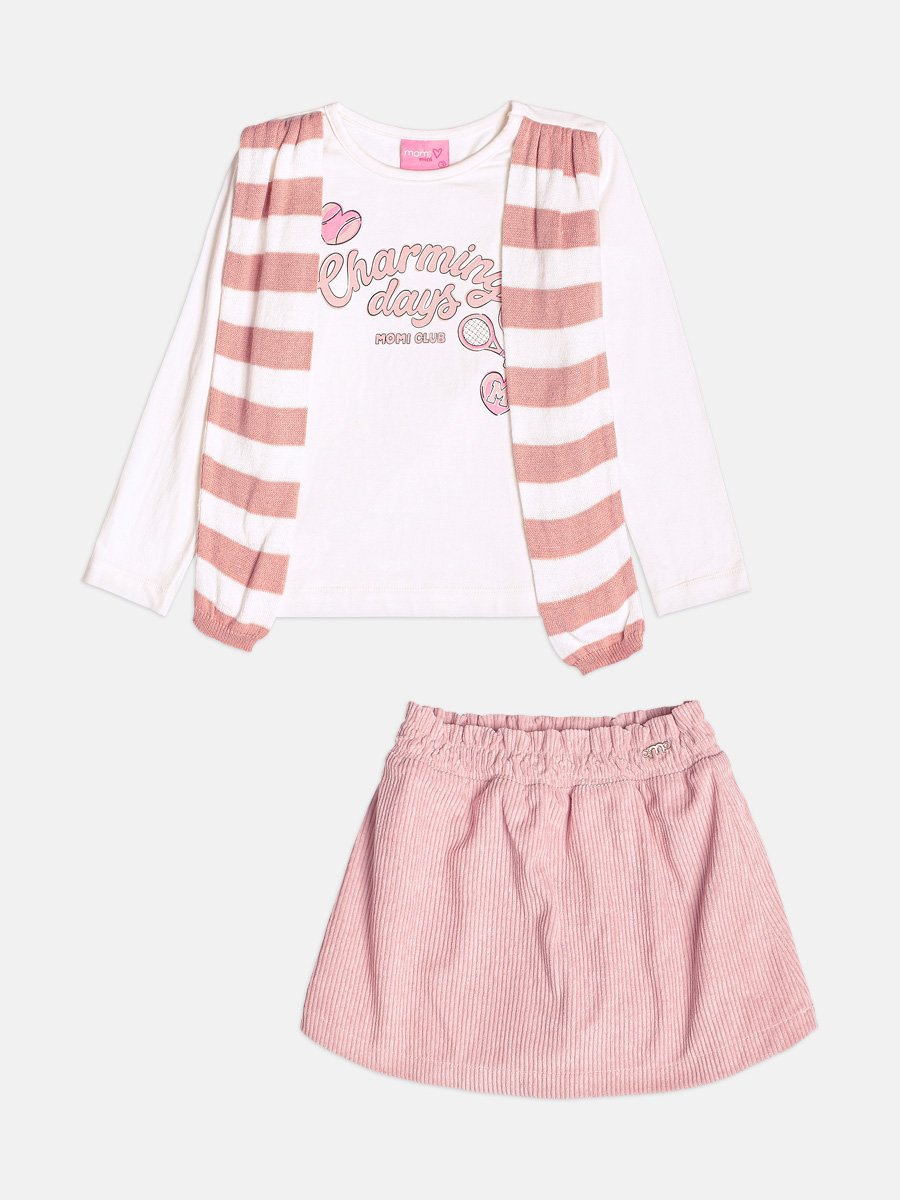 Girls Velvet Set with Accessory