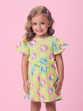 Hello Kitty Green Romper and Flowers