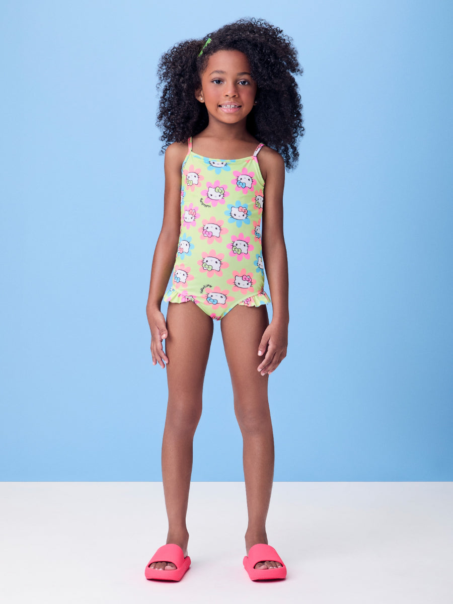 Hello Kitty and Flowers Neon Swimsuit