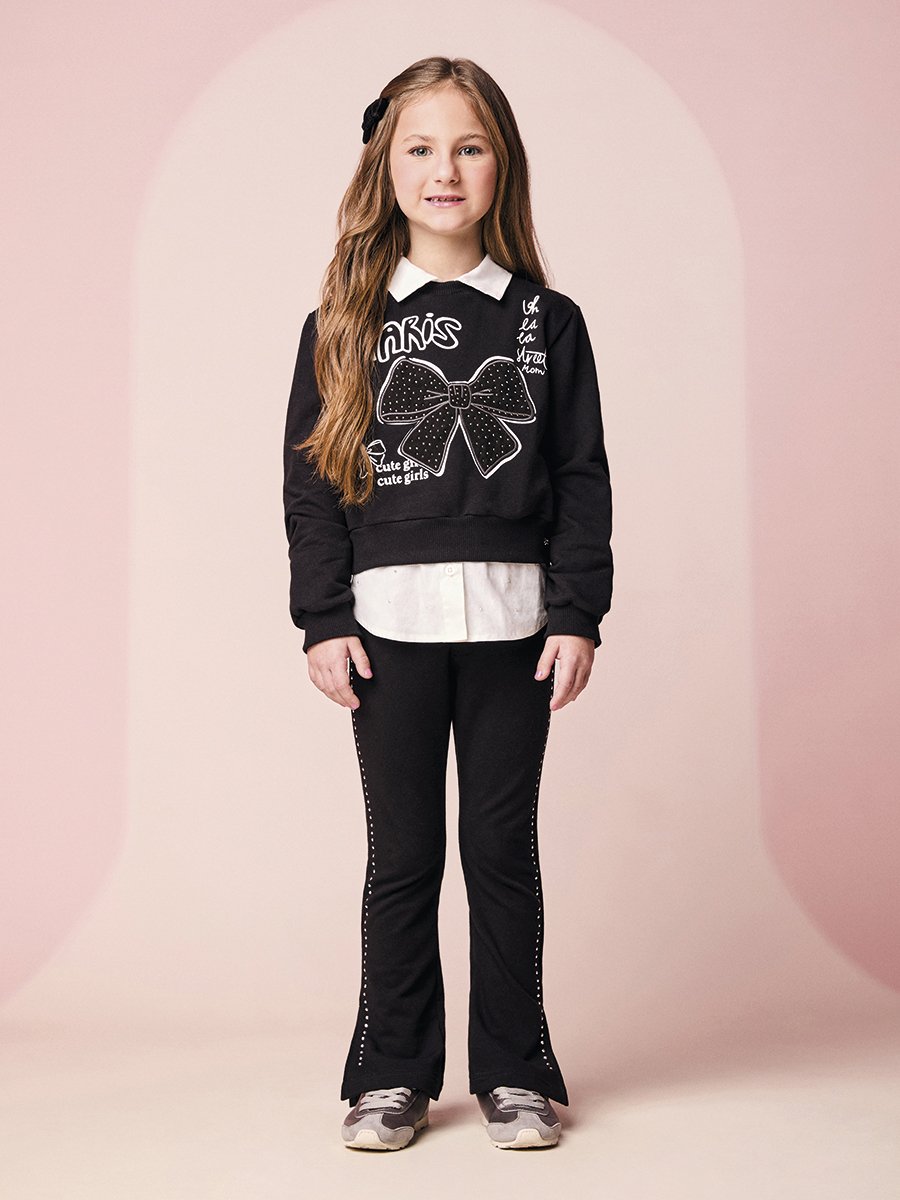 Girls Flare Pants with Rhinestones
