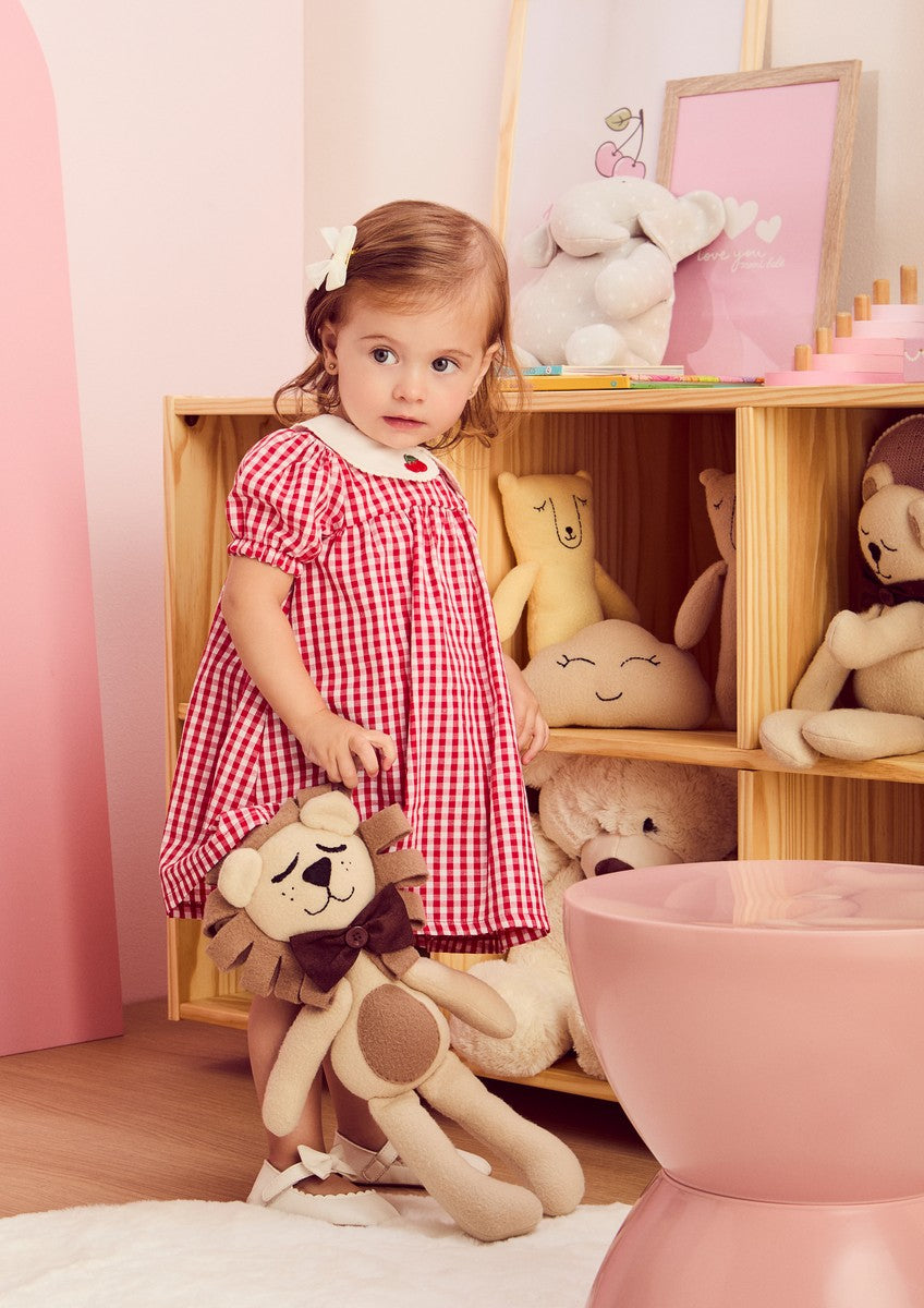 Checkered Dress with Cherry Collar