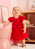 Red Laise Dress with Flowers