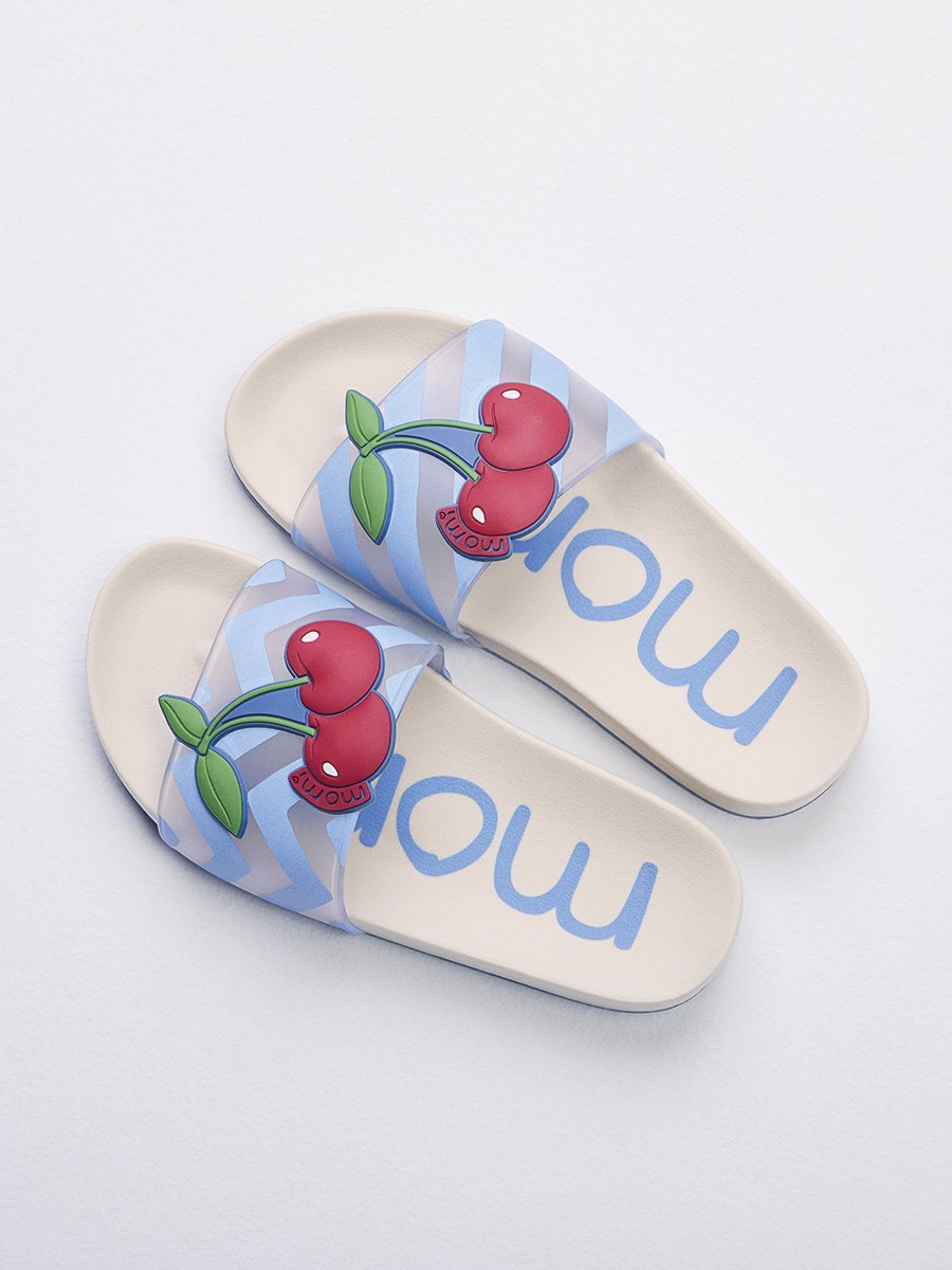 Girl's Slide Flip Flop with Cherry Patch