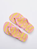 Girl's Neon Pink Striped Slipper